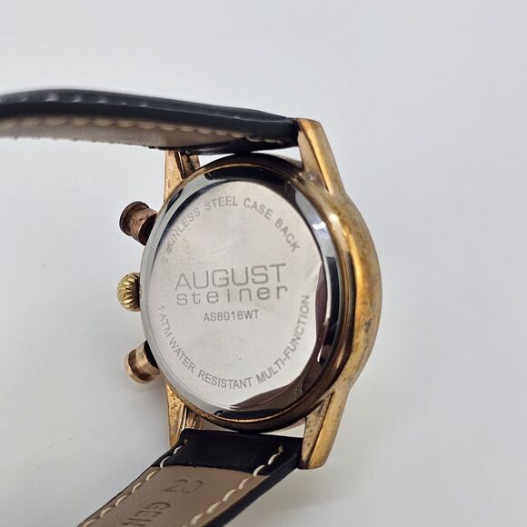 August Steiner Women's Watch 38MM White Dial New Leather Bands Battery READ - Picture 7 of 15